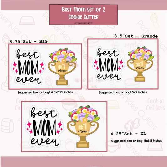 Best Mom Ever Set of 2 Cookie Cutter - Periwinkles Cutters Cookie Cutter