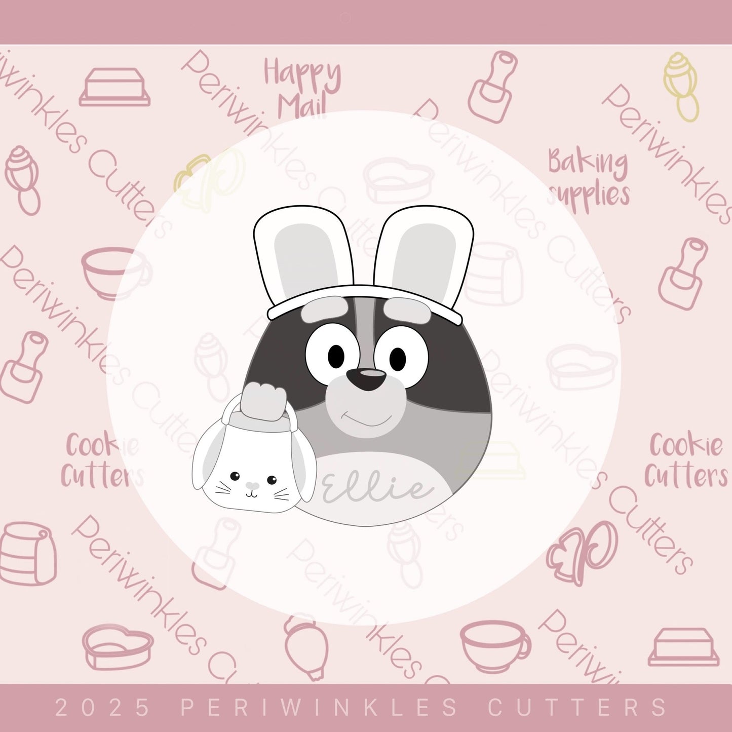 Blue Puppy Easter Bunny Cookie Cutter - Periwinkles Cutters Cookie Cutter