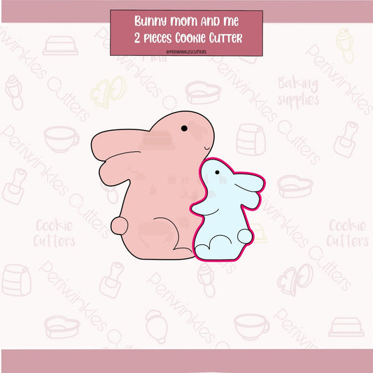 Bunny Mom - Dad and ME 2 Pieces Cookie Cutter - Periwinkles Cutters Cookie Cutter