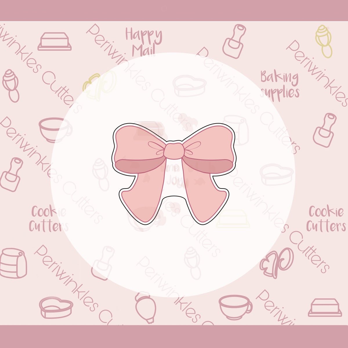 Coquette Bow Cookie Cutter - Periwinkles Cutters Cookie Cutter