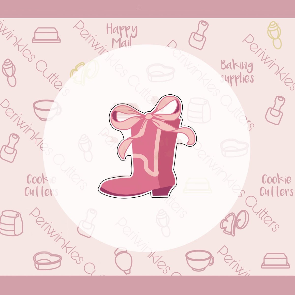 Coquette Cowgirl Boots Cookie Cutter - Periwinkles Cutters Cookie Cutter
