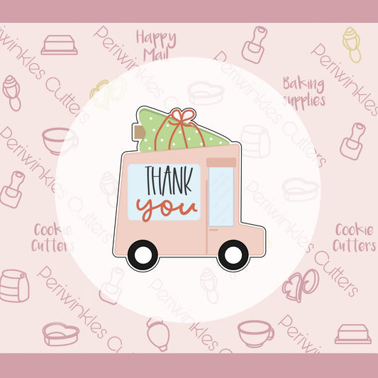 Delivery Truck with Tree Cookie Cutter - Periwinkles Cutters Cookie Cutter
