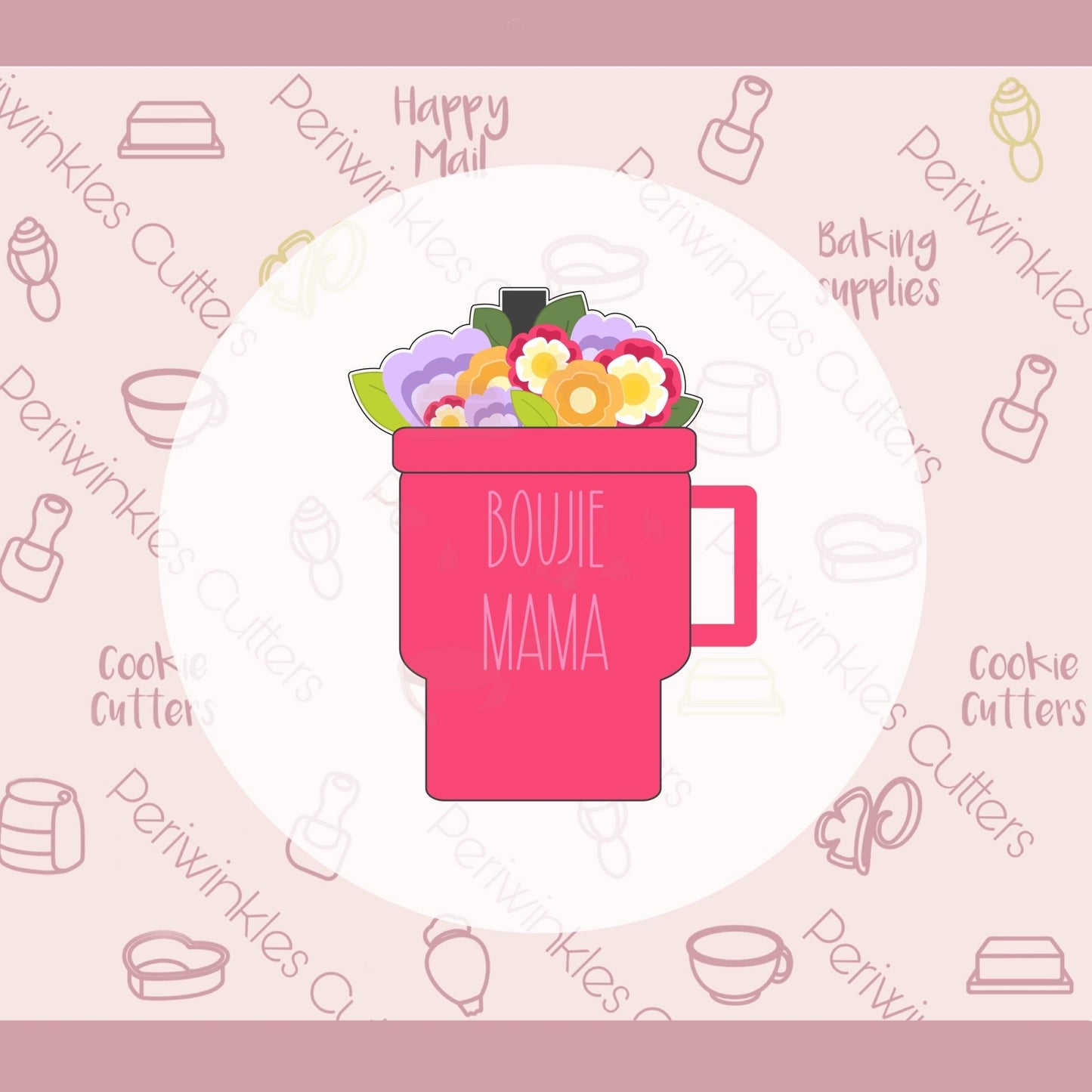 Flower Tumbler Cookie Cutter - Periwinkles Cutters Cookie Cutter