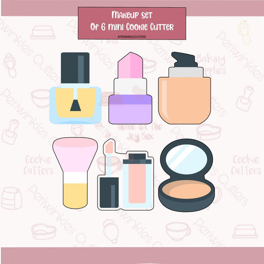 Makeup Set of 6 Mini Cookie Cutter - Periwinkles Cutters Cookie Cutter