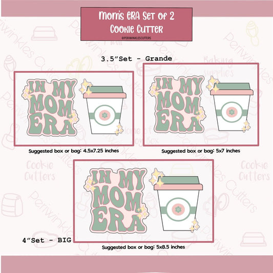 Mom Era Set of 2 Cookie Cutter - Periwinkles Cutters Cookie Cutter