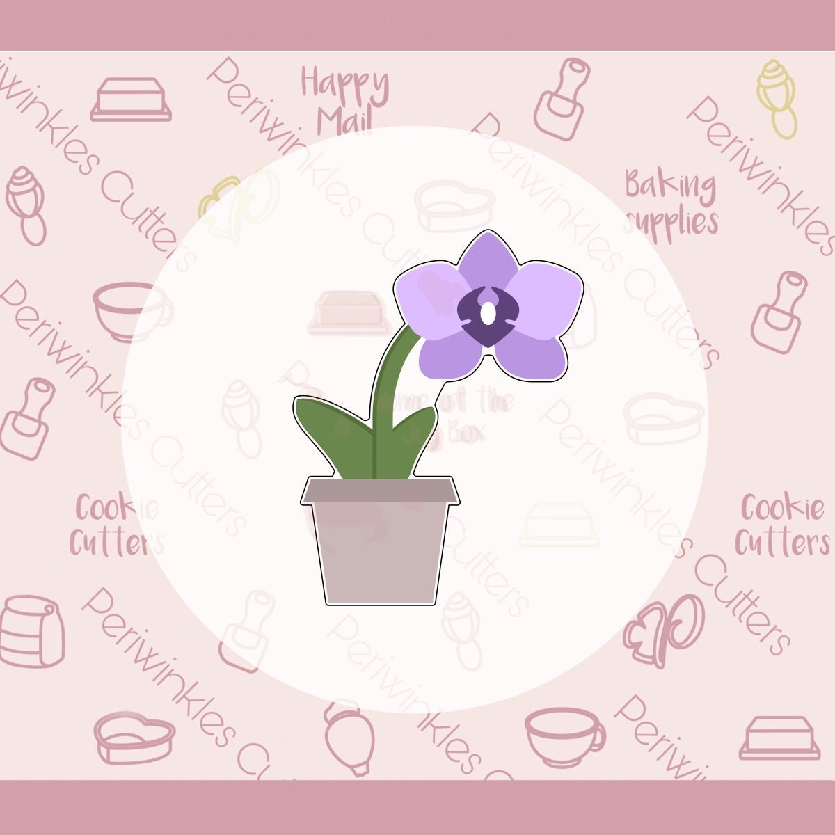 Orchid Plant Cookie Cutter - Periwinkles Cutters Cookie Cutter