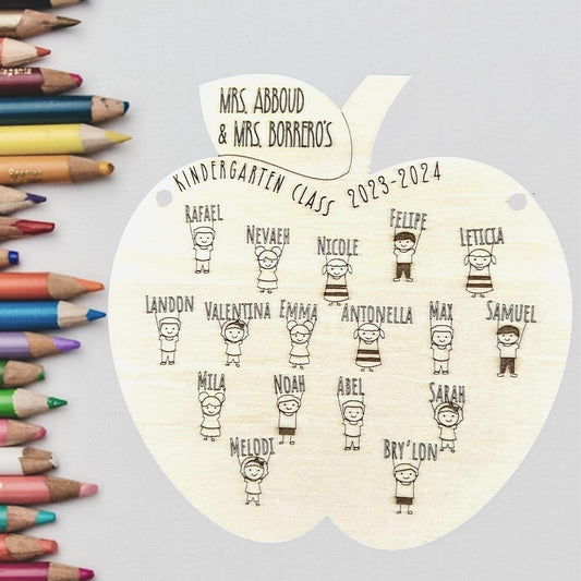 Personalized Apple End of Year Class Gift - Periwinkles Cutters Laser Cut Wood