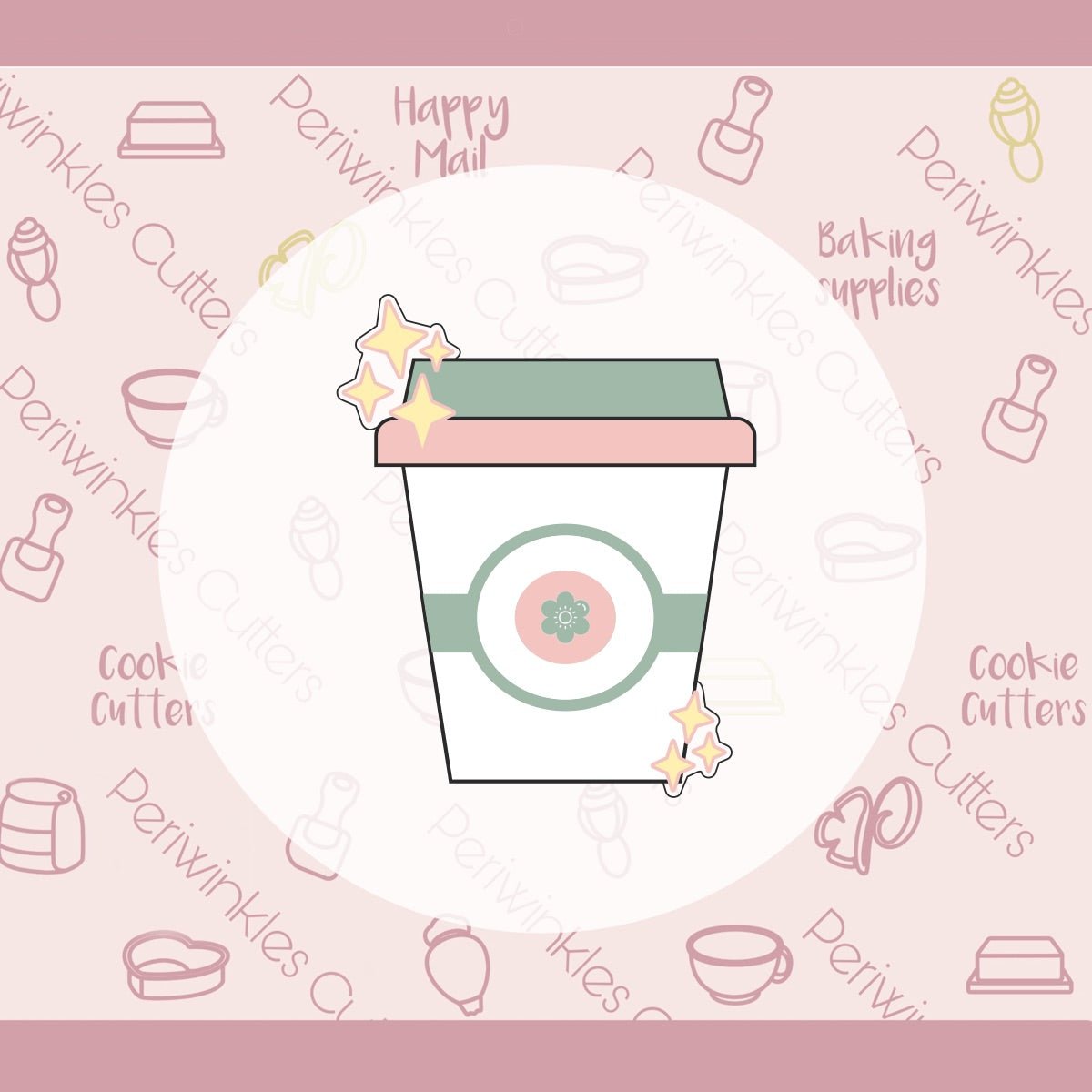 Sparkling Coffee Cup Cookie Cutter - Periwinkles Cutters Cookie Cutter