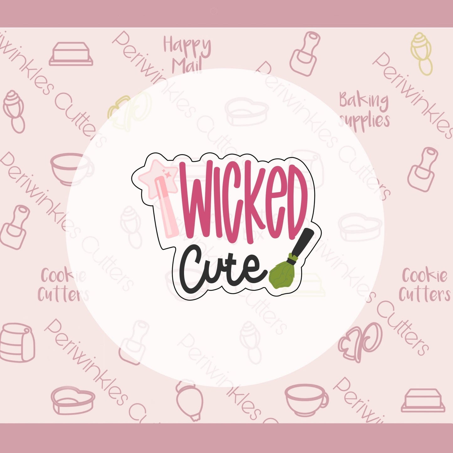 Wicked Cute Plaque Cookie Cutter - Periwinkles Cutters Cookie Cutter