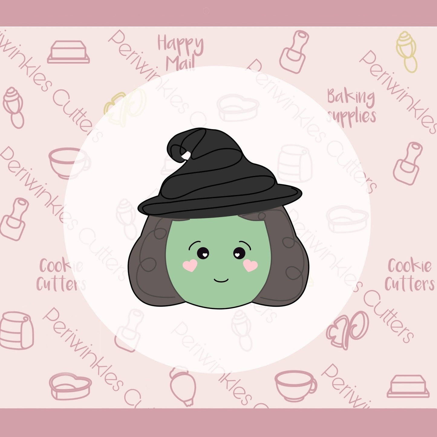 Wicked Green Witch Cookie Cutter - Periwinkles Cutters Cookie Cutter