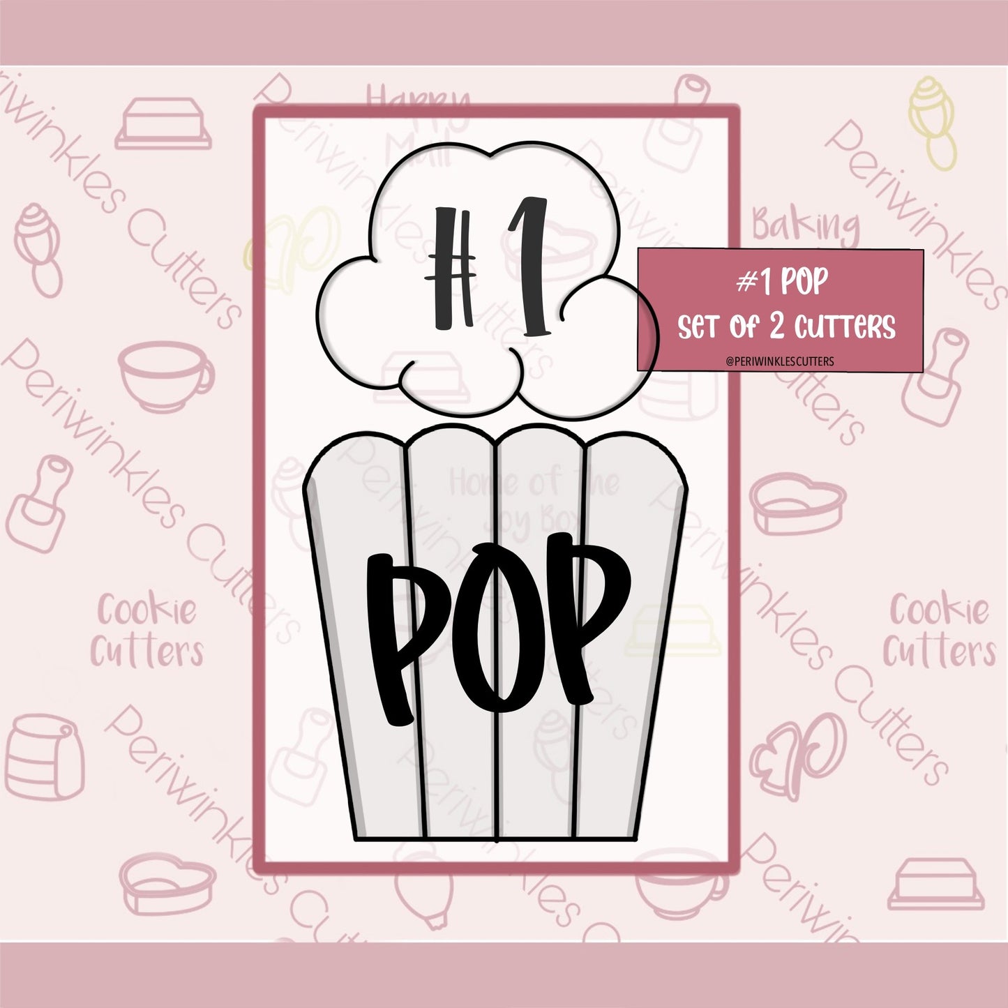 #1 Pop Set of 2 Cookie Cutter - Periwinkles Cutters