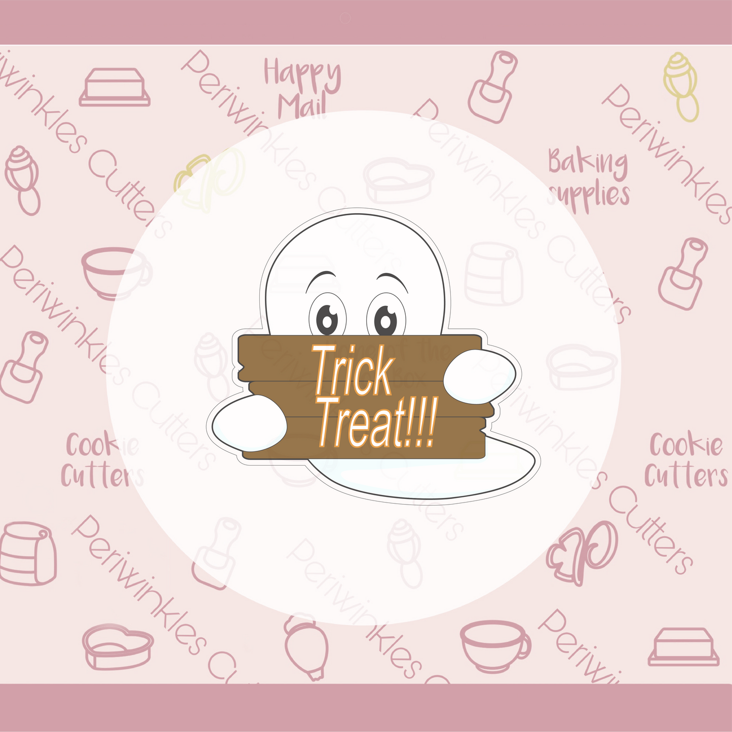 Boy and Girl Ghost Plaque Cookie Cutter - Periwinkles Cookie Cutters