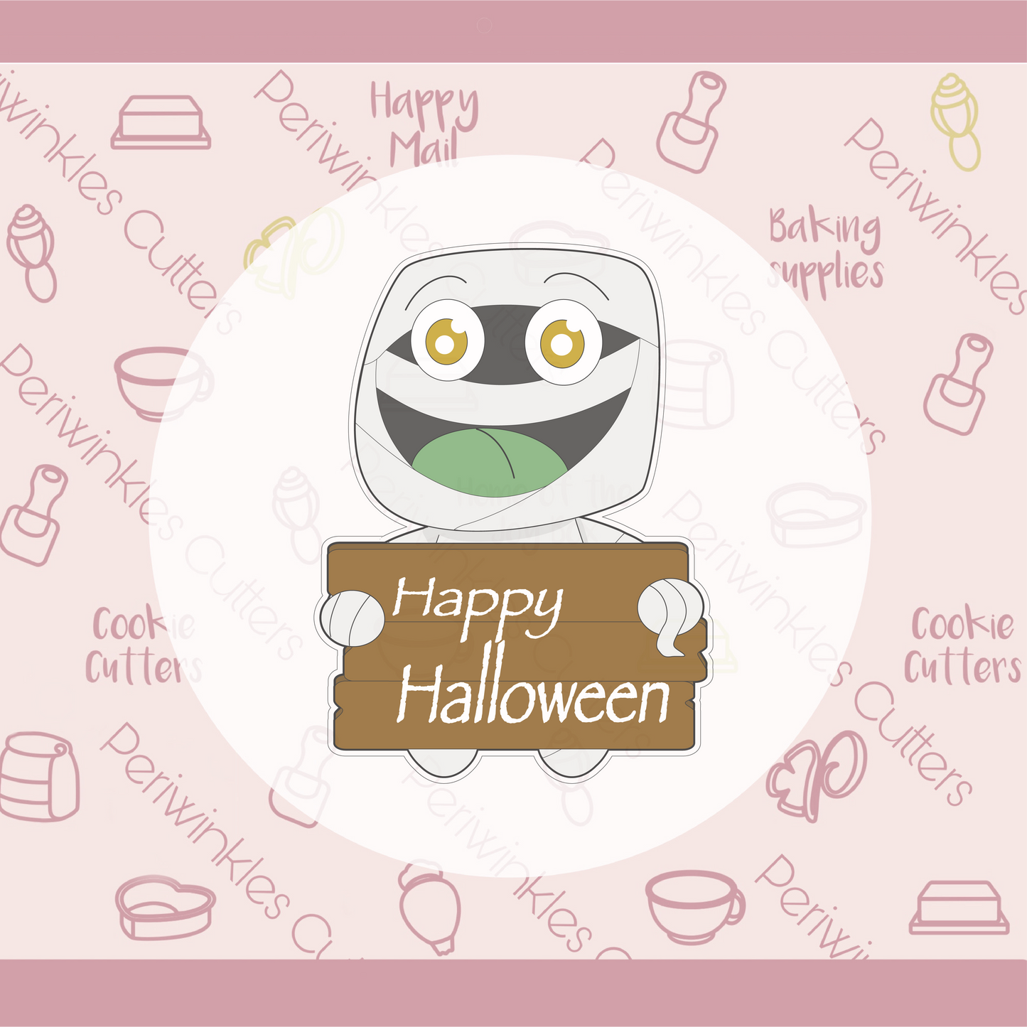 Girl and Boy Mummies with Plaque - Periwinkles Cookie Cutters