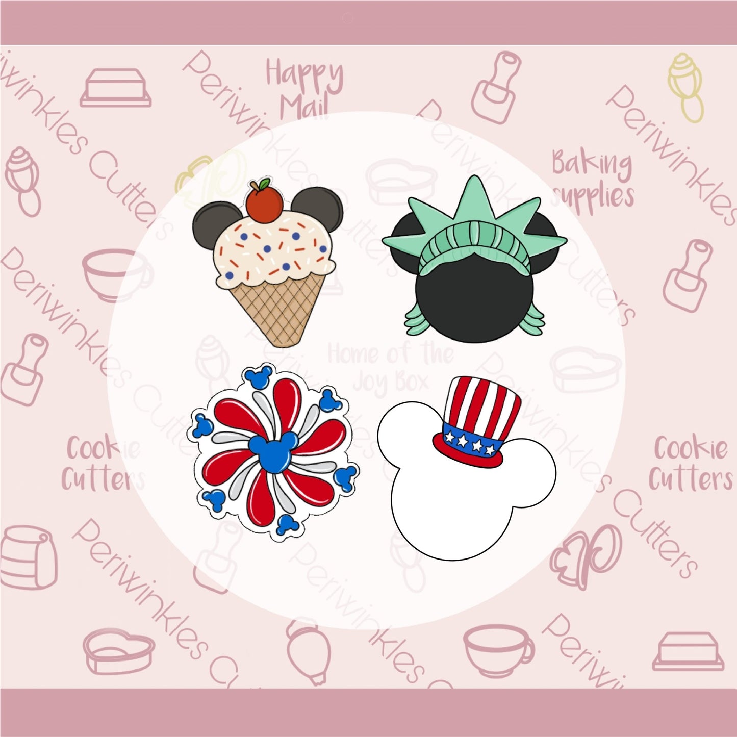 4th of July at the Parks Set 4 Mini Cookie Cutter - Periwinkles Cutters