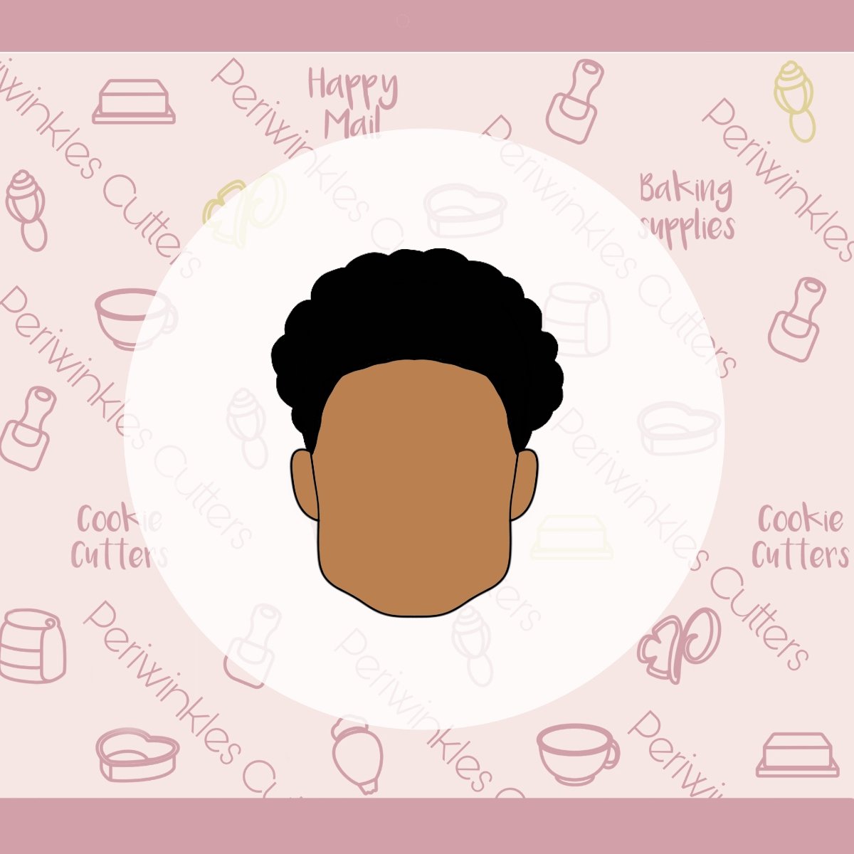 Afro Dad Silhouette Cookie Cutter - Periwinkles Cutters