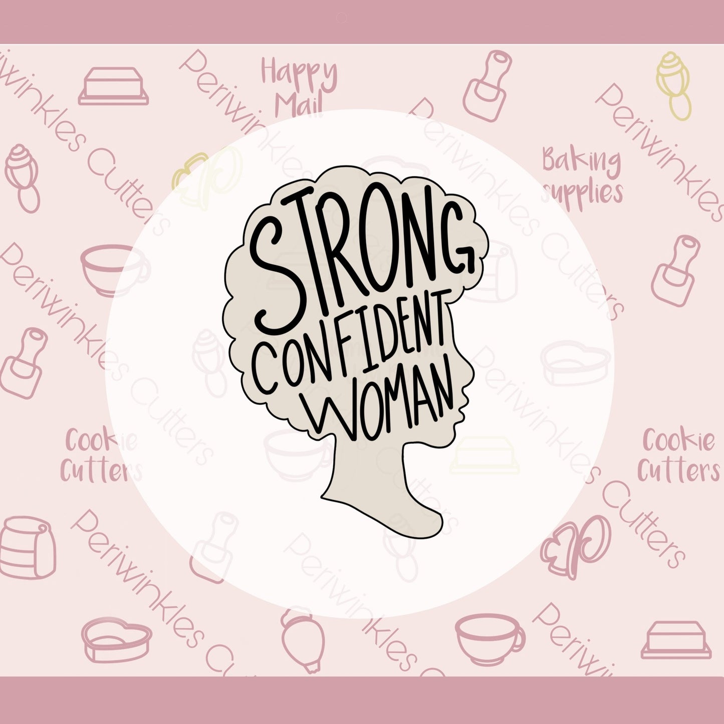 Afro Woman Silhouette Cookie Cutter - Periwinkles Cutters