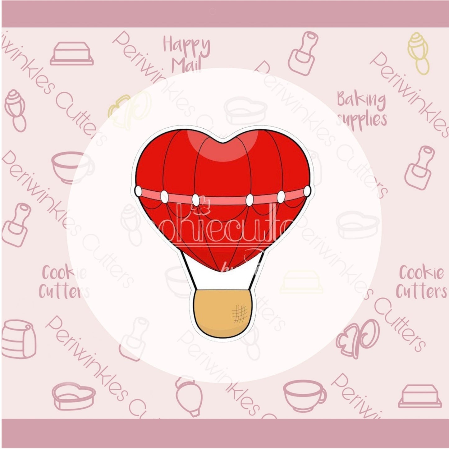 Air Balloon Heart Cookie Cutter - Periwinkles Cutters
