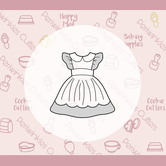 Alice Dress 2 Cookie Cutter - Periwinkles Cutters
