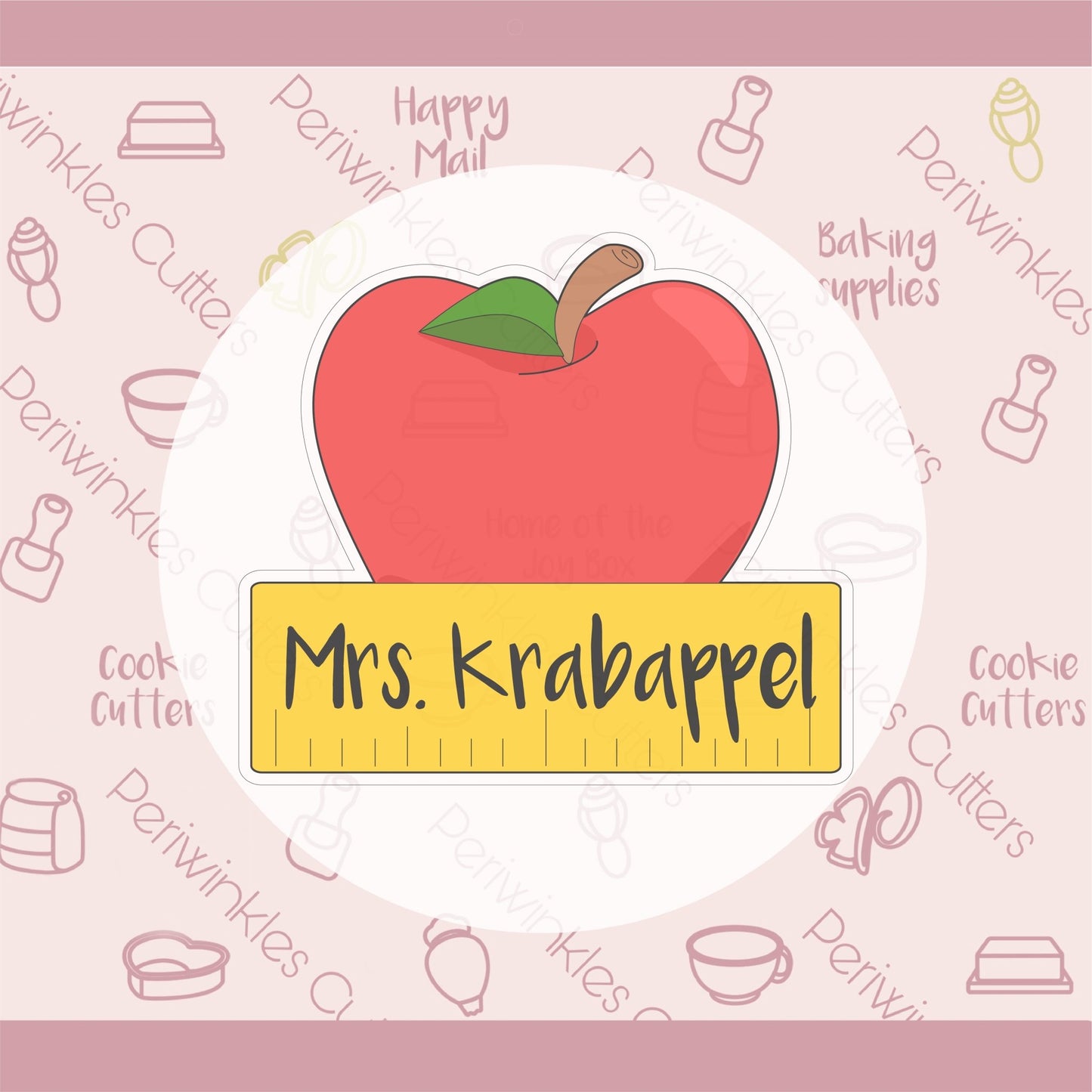 Apple Plaque Cookie Cutter - Periwinkles Cutters