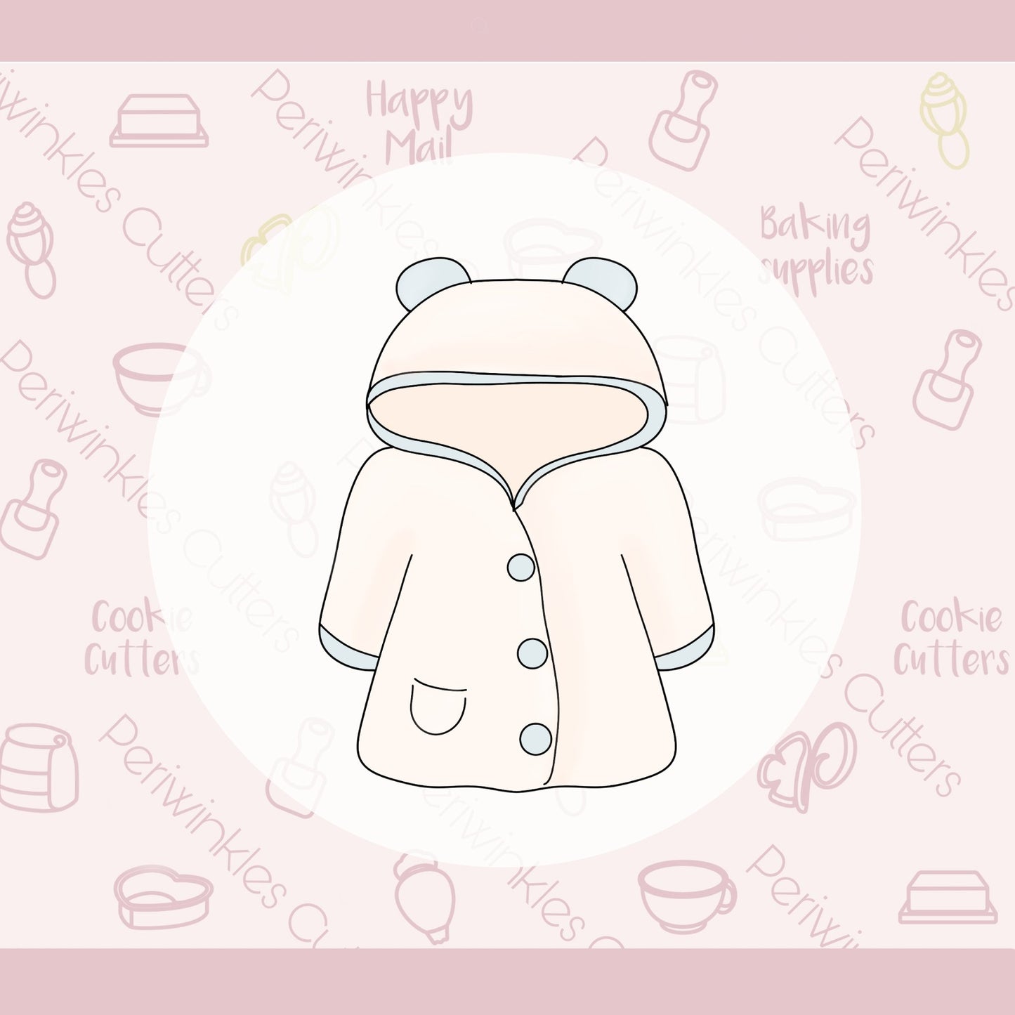 Baby Bear Cardigan Cookie Cutter - Periwinkles Cutters