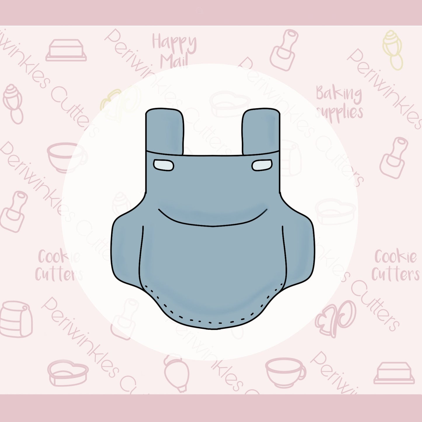 Baby Overall Cookie Cutter - Periwinkles Cutters