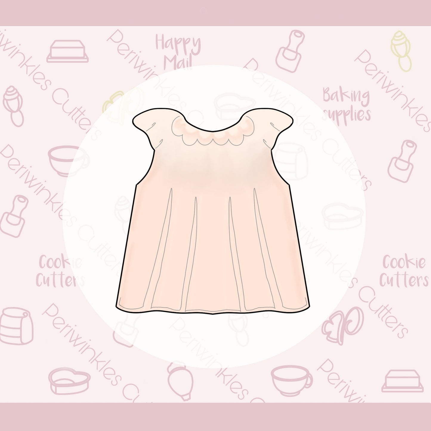 Baby Peach Dress Cookie Cutter - Periwinkles Cutters