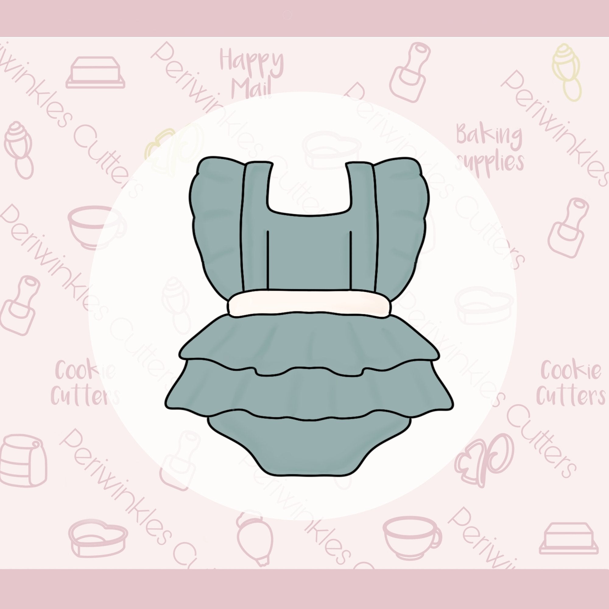 Baby Ruffle Romper Cookie Cutter Periwinkles Cutters