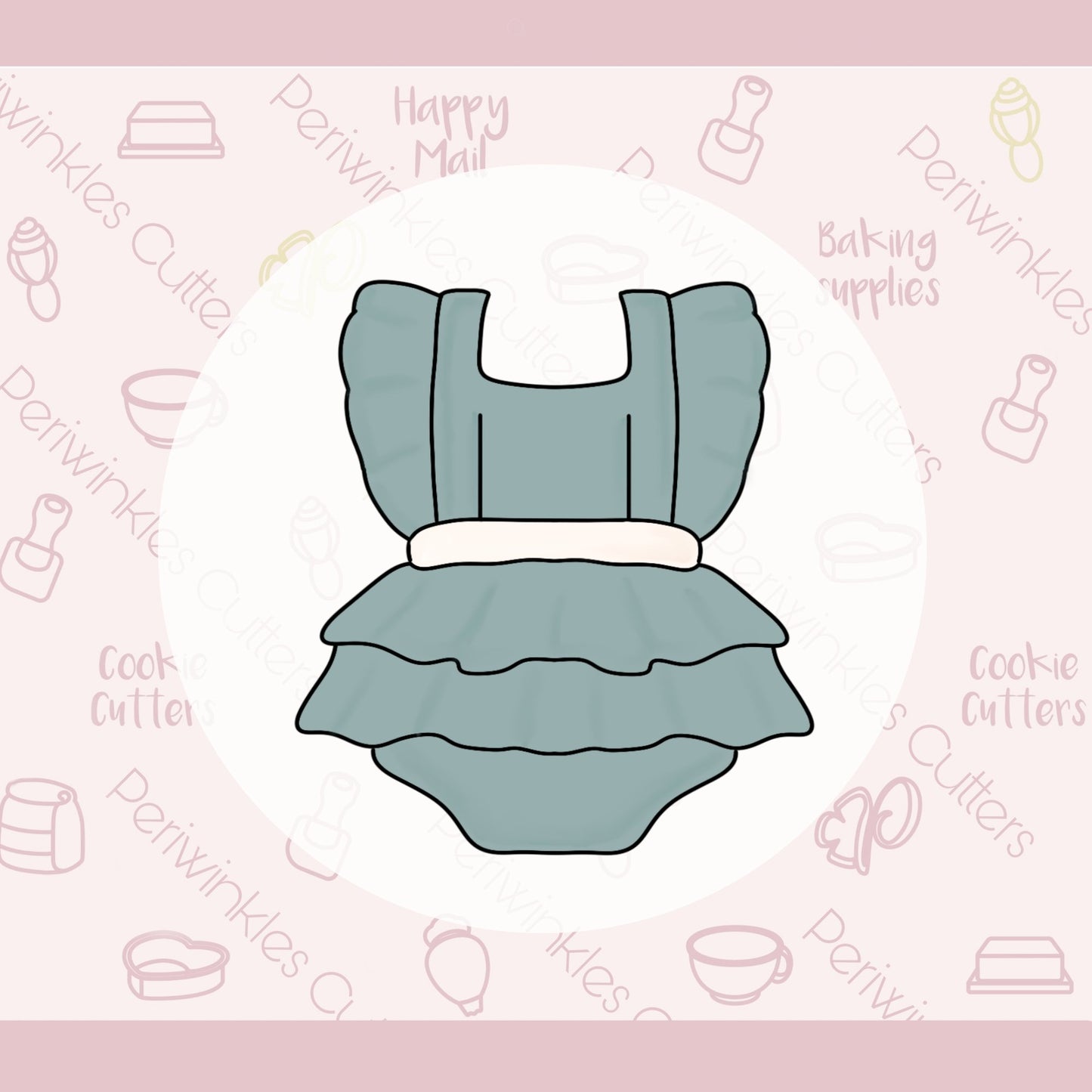 Baby Ruffle Romper Cookie Cutter - Periwinkles Cutters