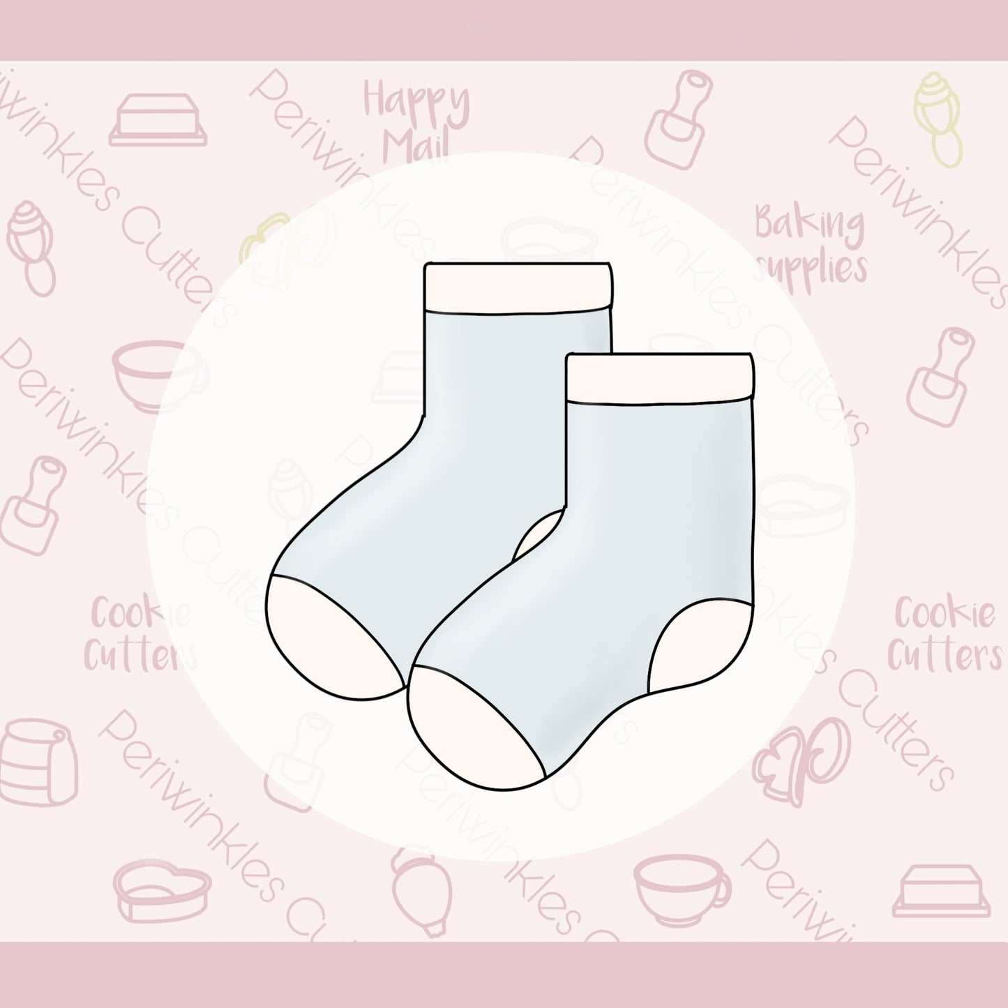 Baby Socks Cookie Cutter - Periwinkles Cutters