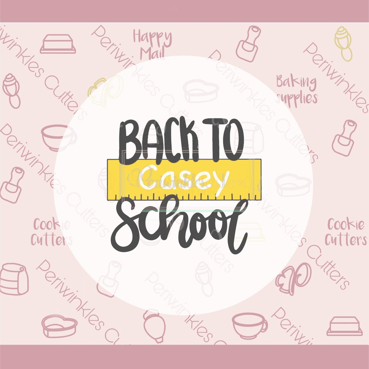 Back to School Plaque Cookie Cutter - Periwinkles Cutters