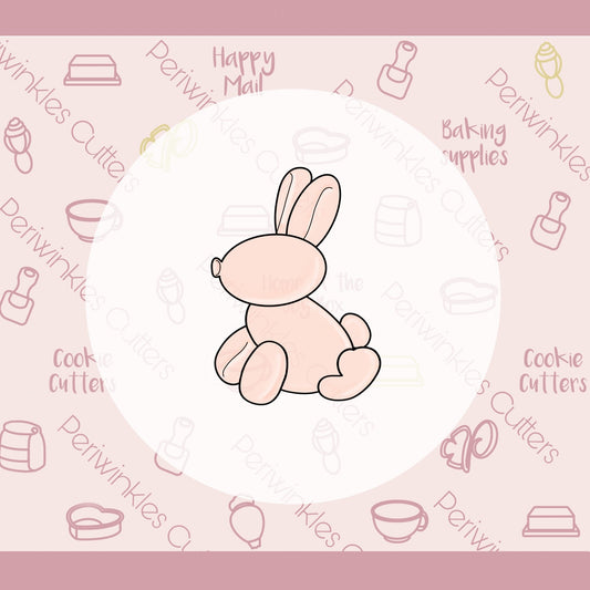 Balloon Animal Bunny Cookie Cutter - Periwinkles Cutters