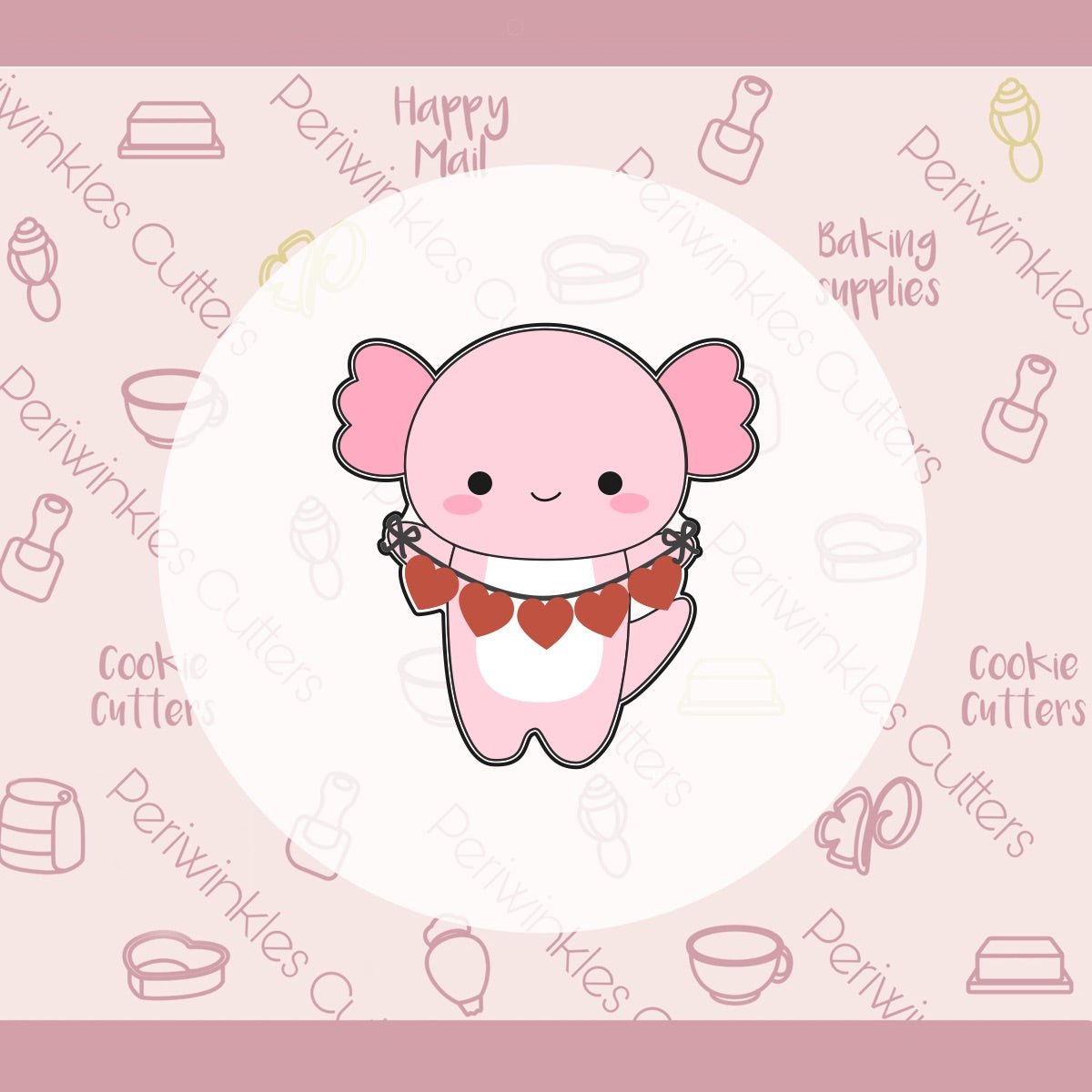 Banner I Love you Alotl Set of 2 Cookie Cutter - Periwinkles Cutters Cookie Cutter