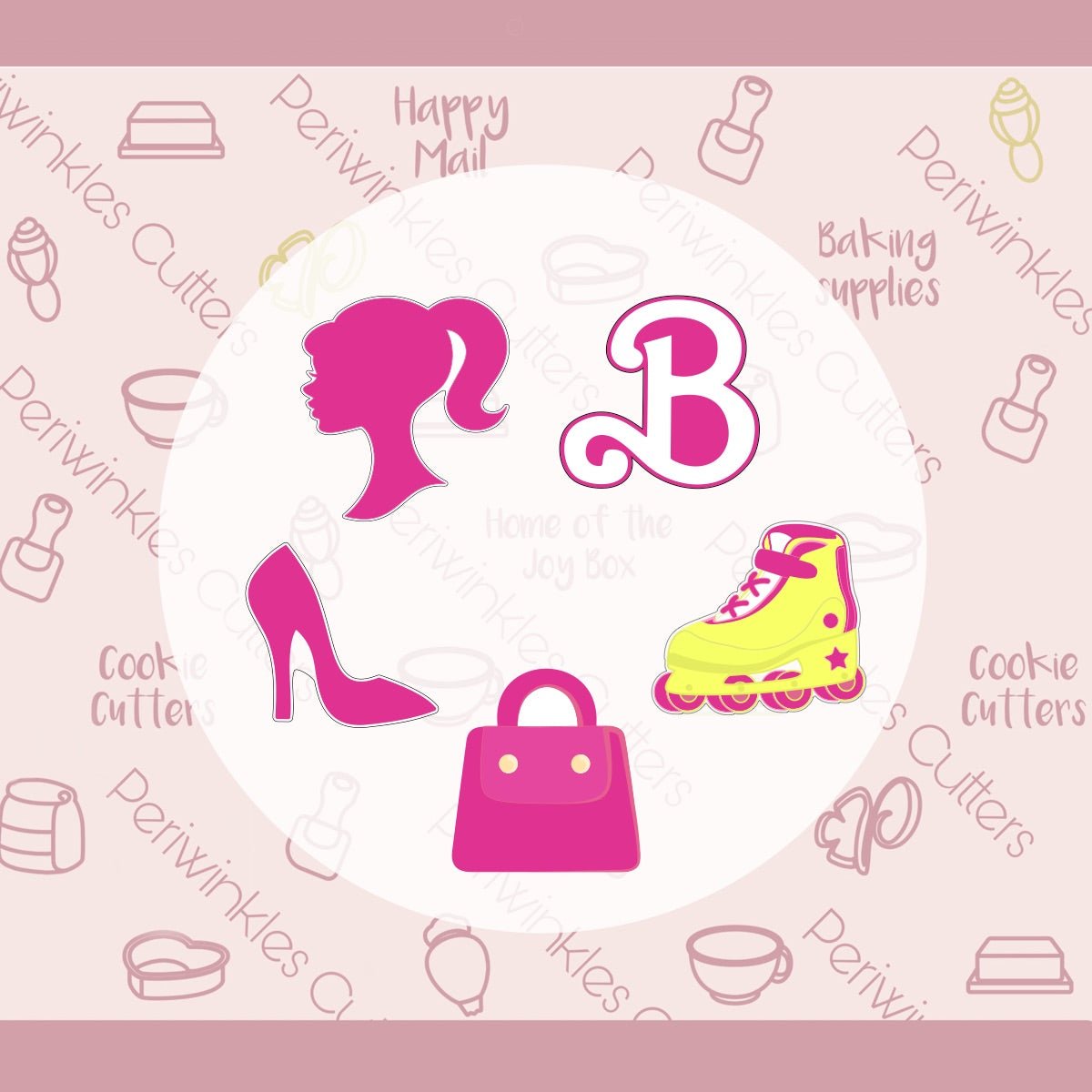 Barbie Set of 5 Cookie Cutter - Periwinkles Cutters Cookie Cutter