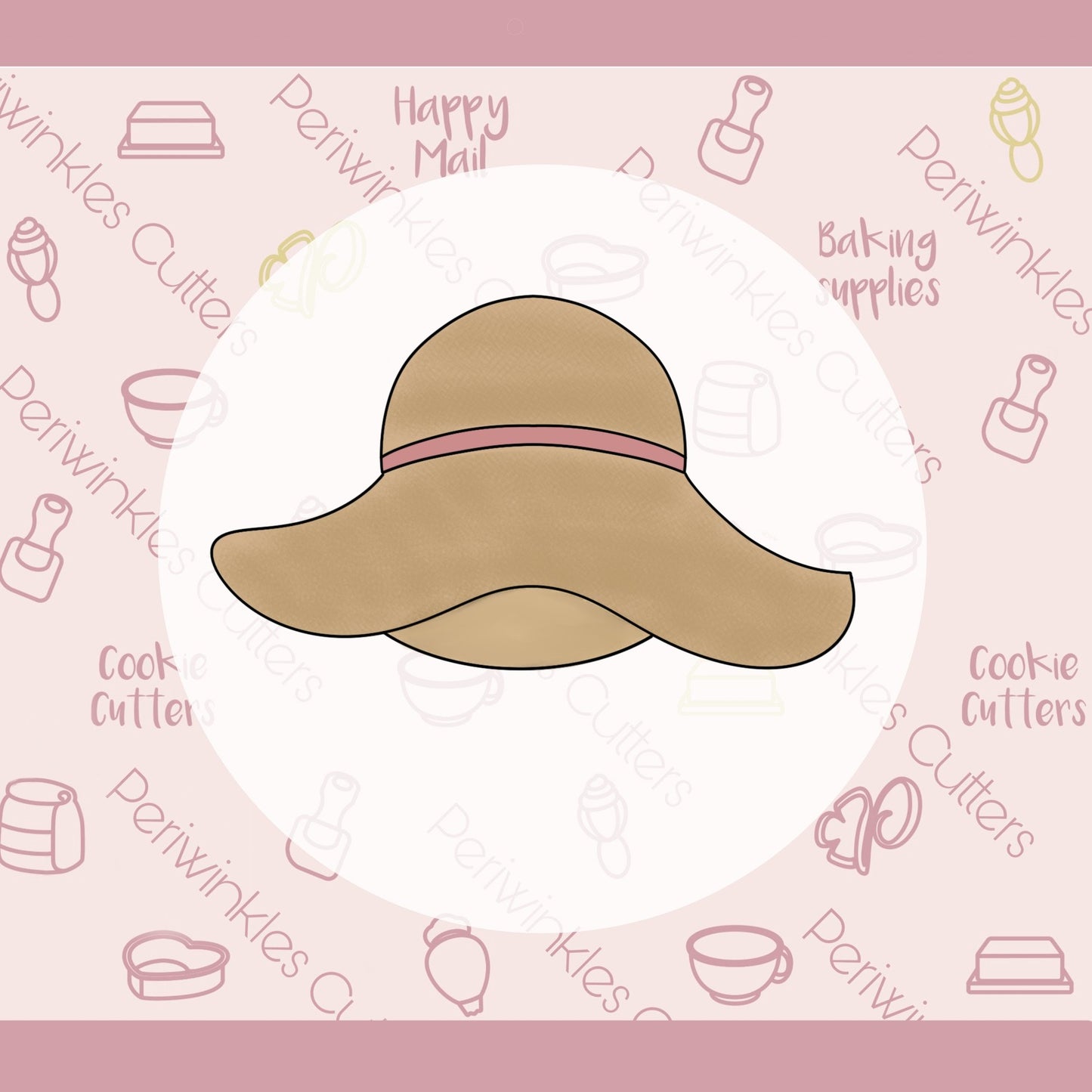 Beach Hat Cookie Cutter - Periwinkles Cutters