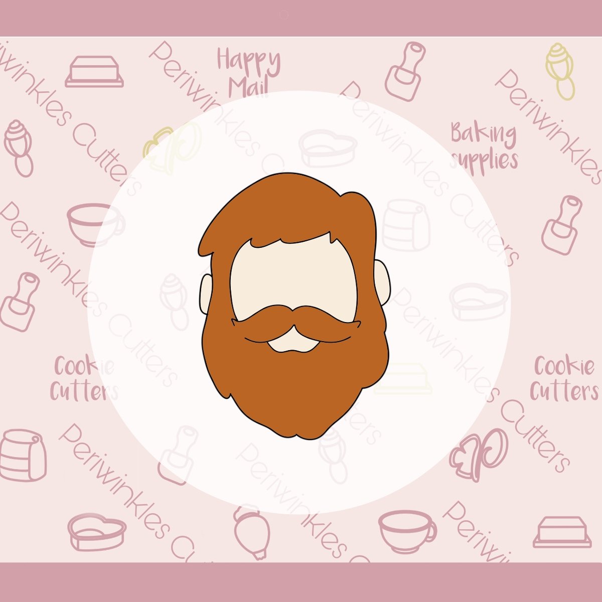 Beard Dad Silhouette Cookie Cutter - Periwinkles Cutters