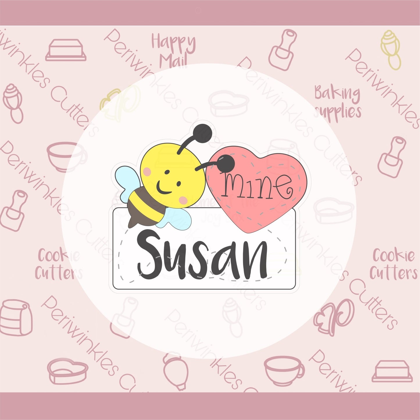 Bee Mine Plaque Cookie Cutter - Periwinkles Cutters