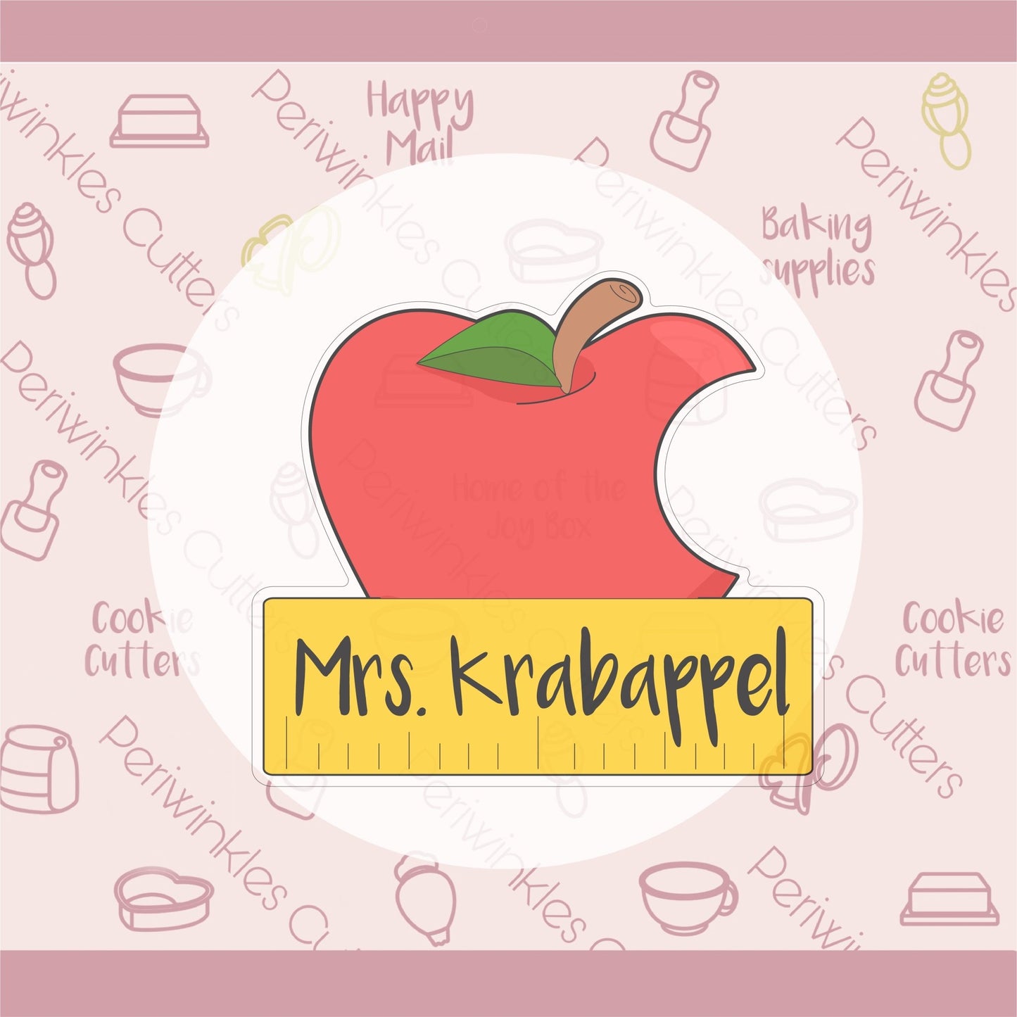 Bitten Apple Plaque Cookie Cutter - Periwinkles Cutters