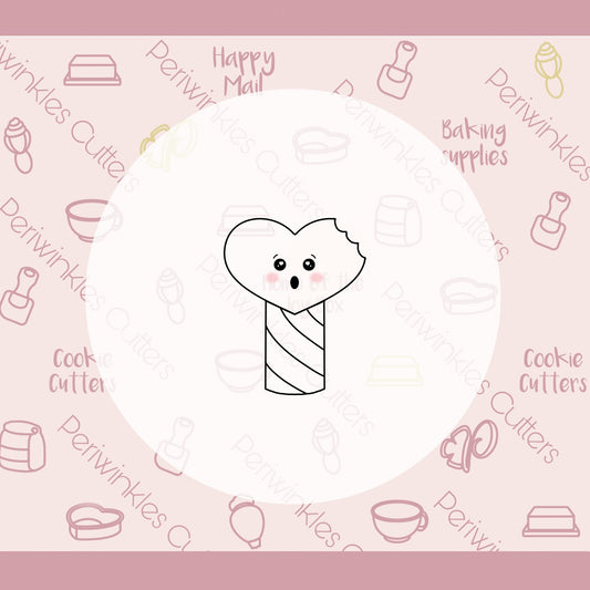 Bitten Heart Pop Cookie Cutter - Periwinkles Cutters