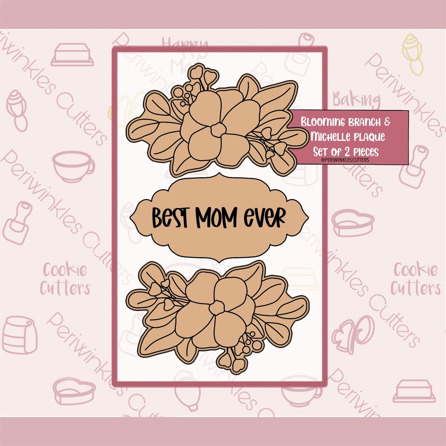 Blooming Branch Set of 2 Cookie Cutter - Periwinkles Cutters