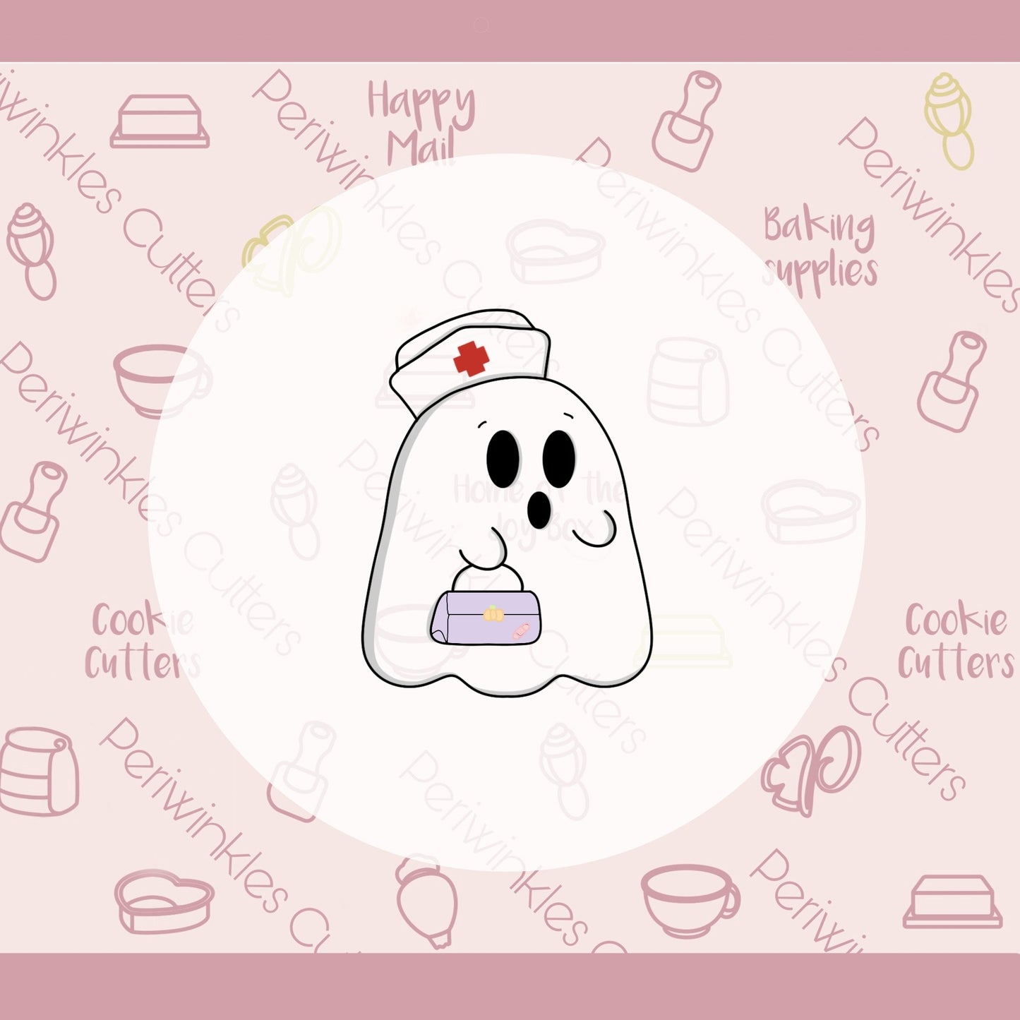 Boo Boo Ghost Nurse Cookie Cutter - Periwinkles Cutters