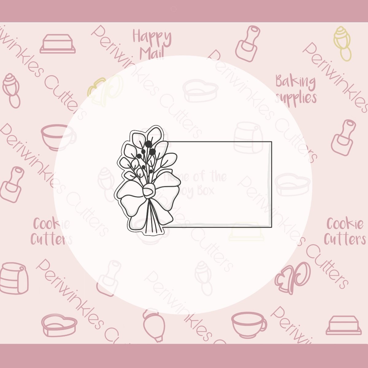 Botanical Place Card Cookie Cutter - Periwinkles Cutters