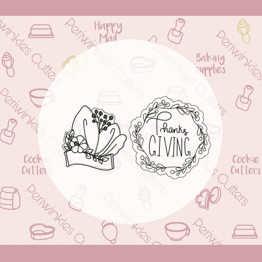 Botanical Place Card Platter Cookie Cutter - Periwinkles Cutters