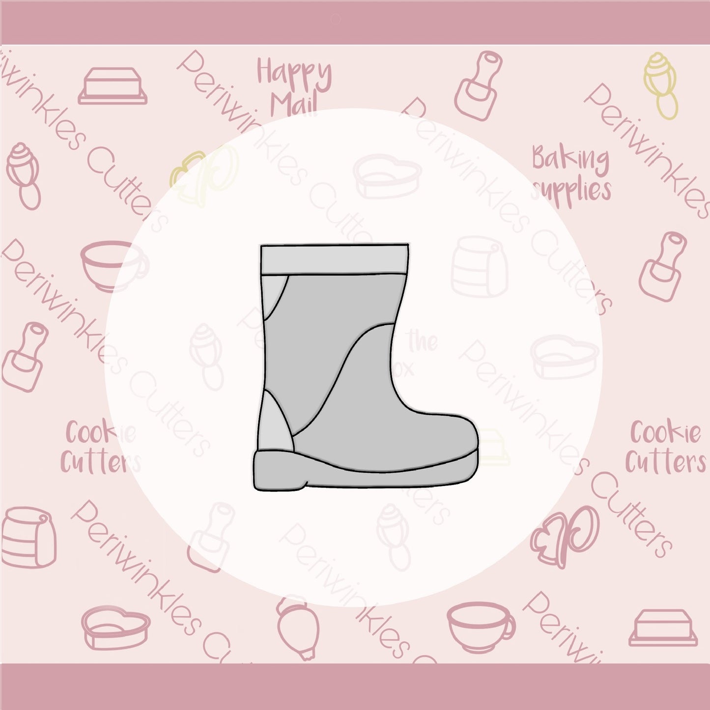 Bouquet and Rain Boot Set of 2 Cookie Cutter - Periwinkles Cutters