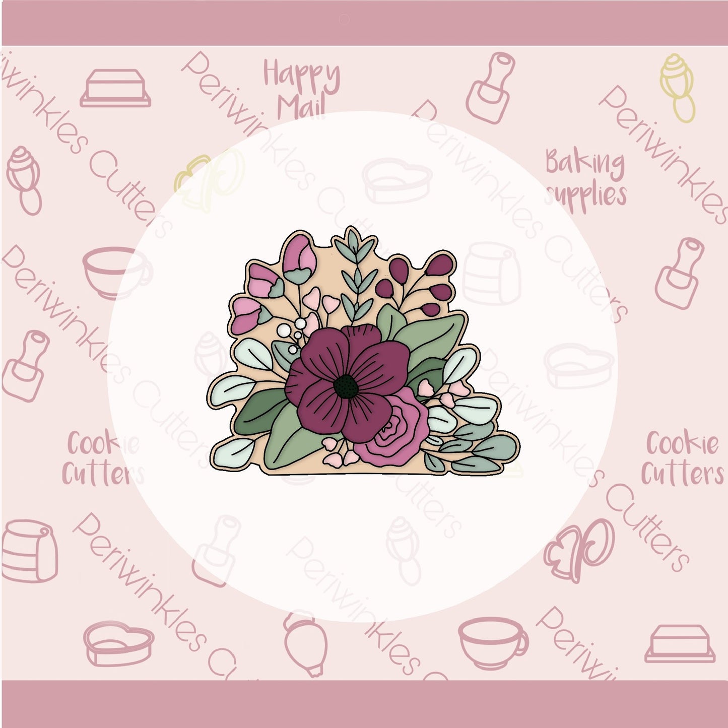 Bouquet and Watering Can Set of 2 Cookie Cutter - Periwinkles Cutters