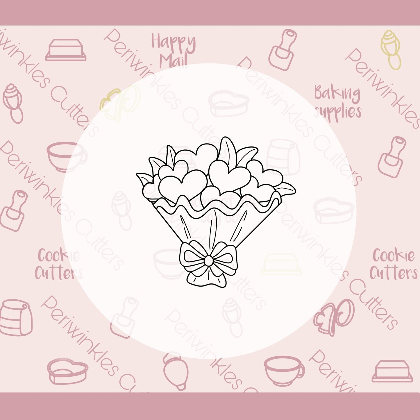 Bouquet of Hearts Cookie Cutter - Periwinkles Cutters