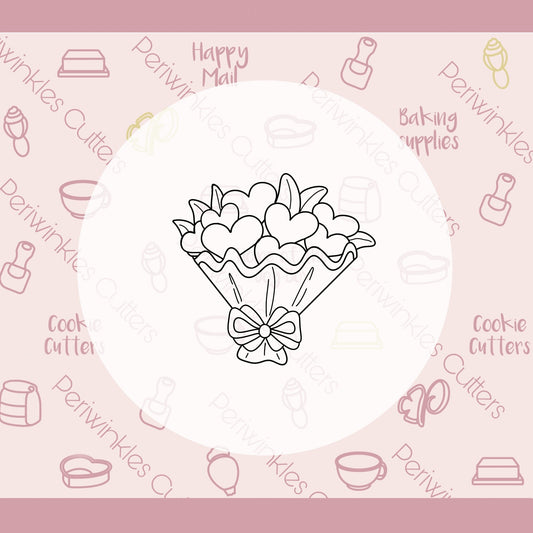 Bouquet of Hearts Cookie Cutter - Periwinkles Cutters