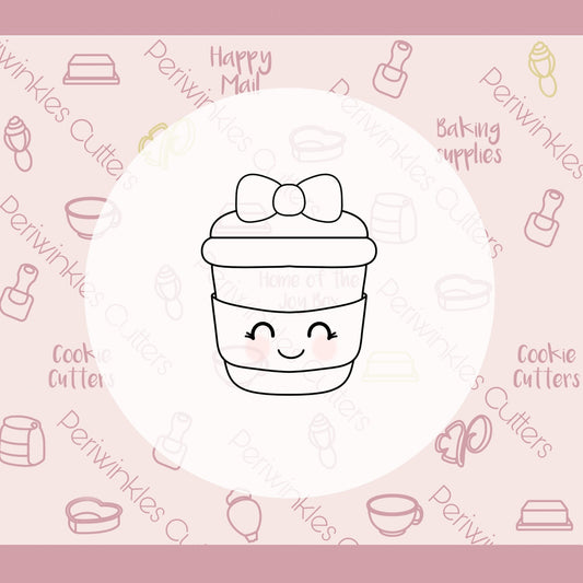 Bow Coffee Cup Cookie Cutter - Periwinkles Cutters