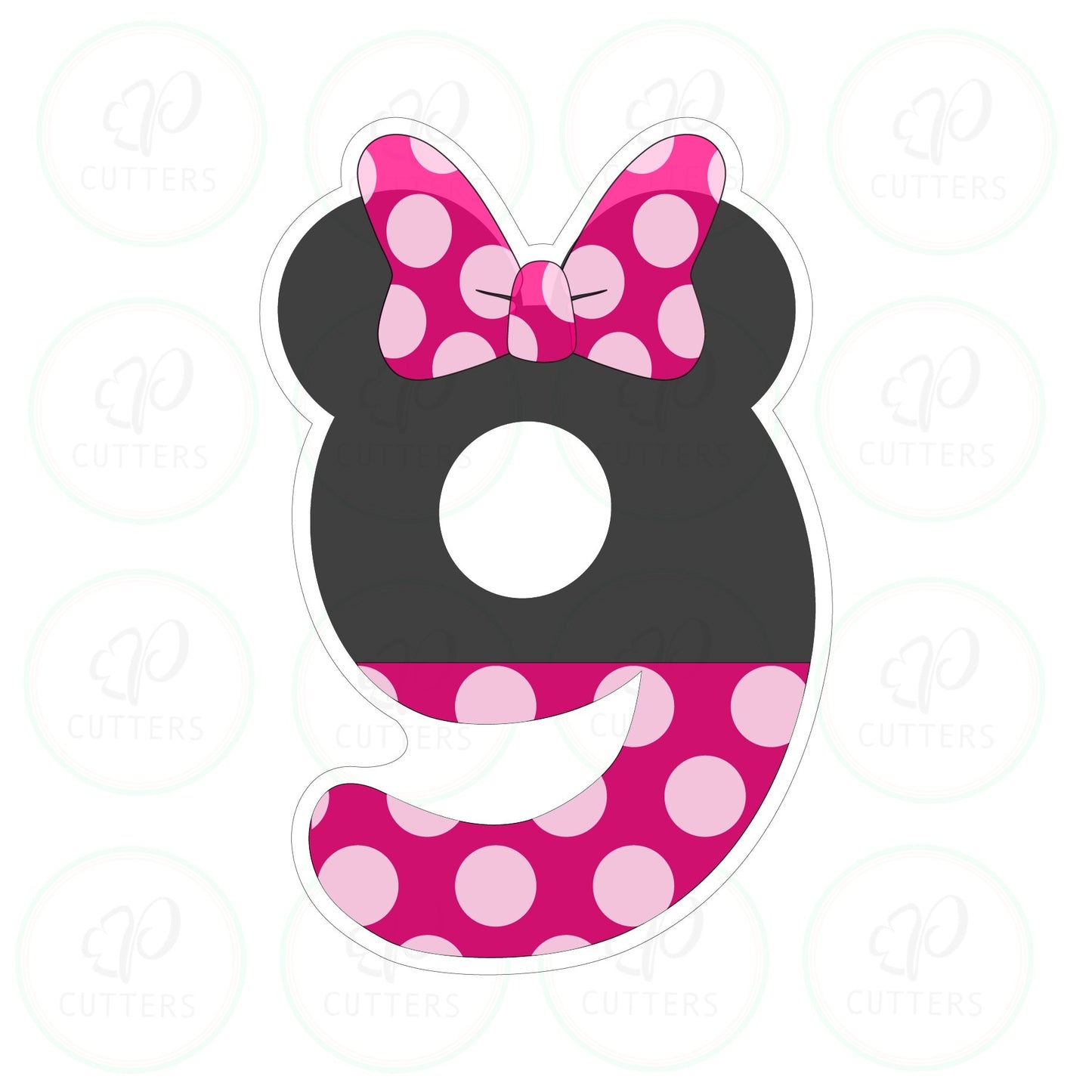 Bow Mouse Ears Numbers Cookie Cutter - Periwinkles Cutters