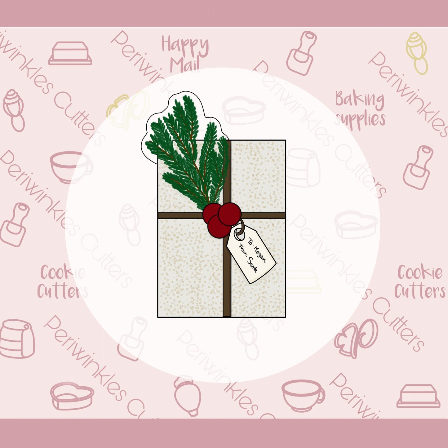 Branch Present Cookie Cutter - Periwinkles Cutters