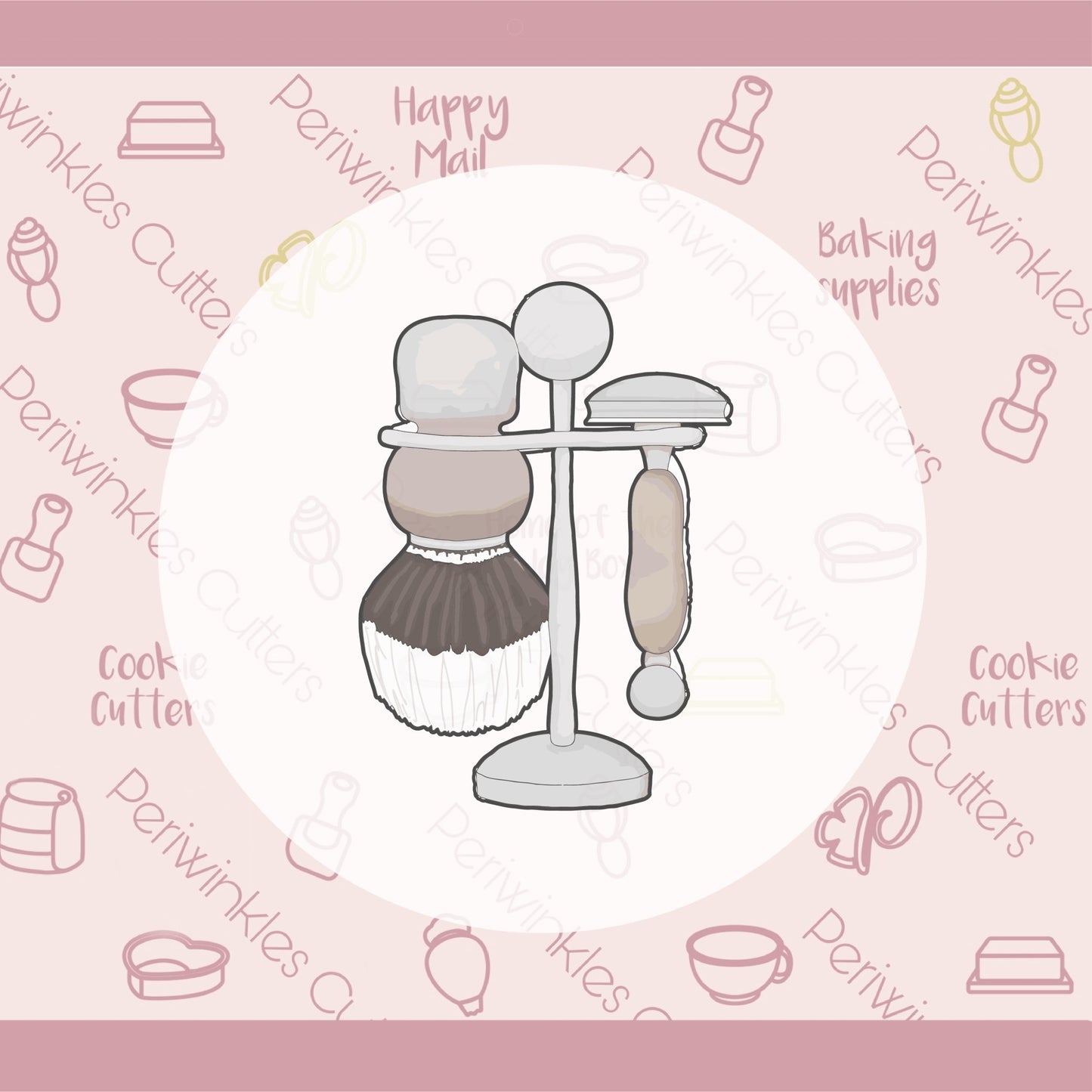 Brush Razor Stand Cookie Cutter - Periwinkles Cutters